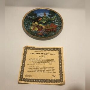“Turn Down an Empty Glass” Decorative Plate by Mossan Eskandar